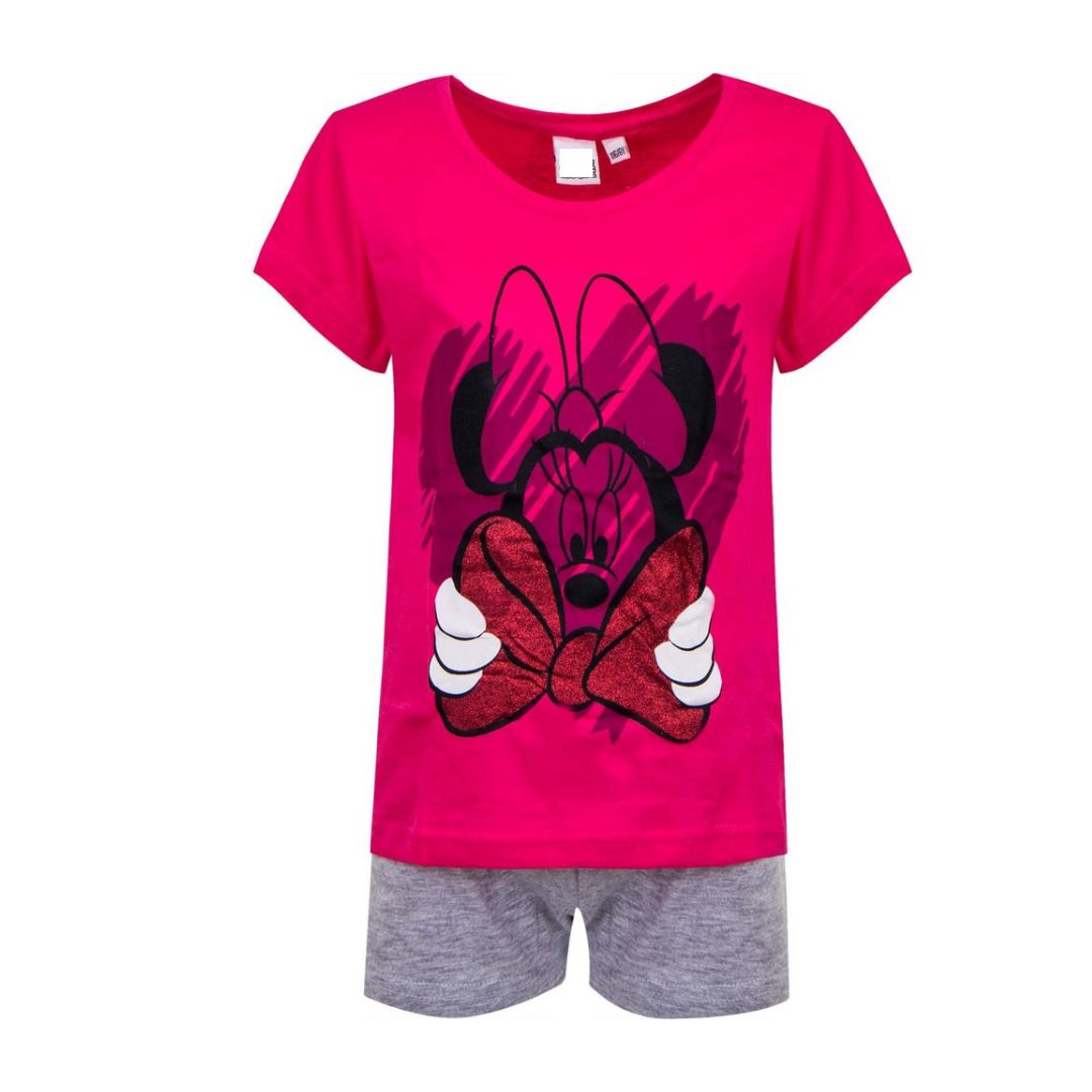 Dívčí letní pyžamo Minnie tmavě růžové