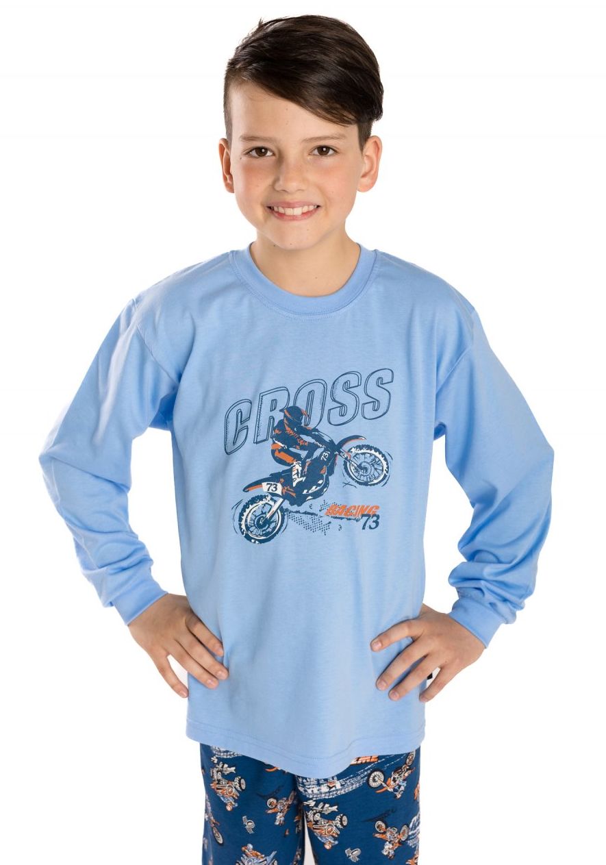 Chlapecké pyžamo Betty Mode světle modré cross