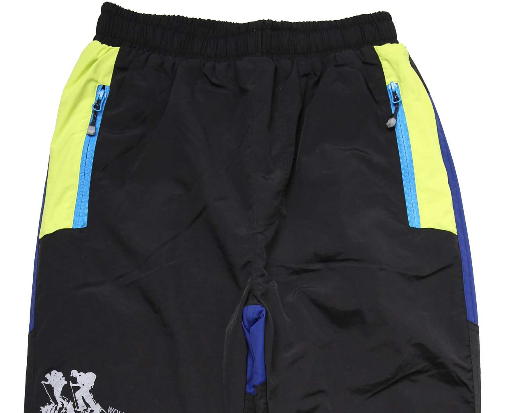 Dětské vyfleecované šusťáky Wolf B2273  vel. 116,128 černé s modrou