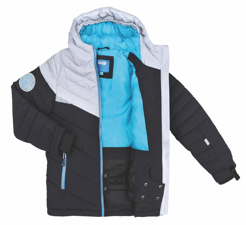 Lyžařská zimní bunda Loap Fullsac modrá se šedou