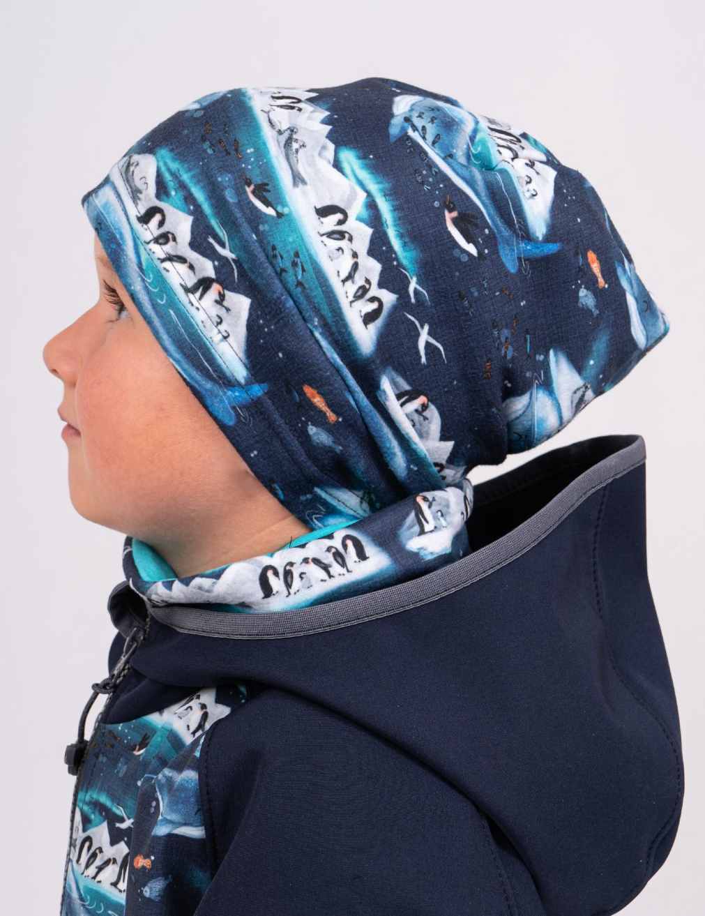 Fleecová čepice Unuo tučňáci