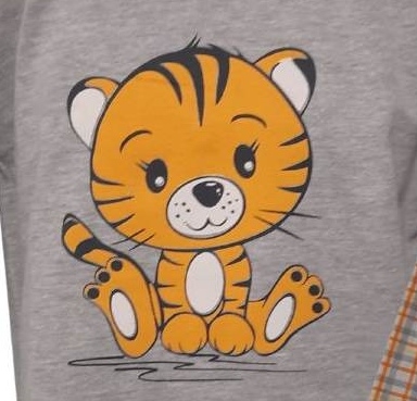 Dětské pyžamo Betty Mode vel. 128 šedé tygřík