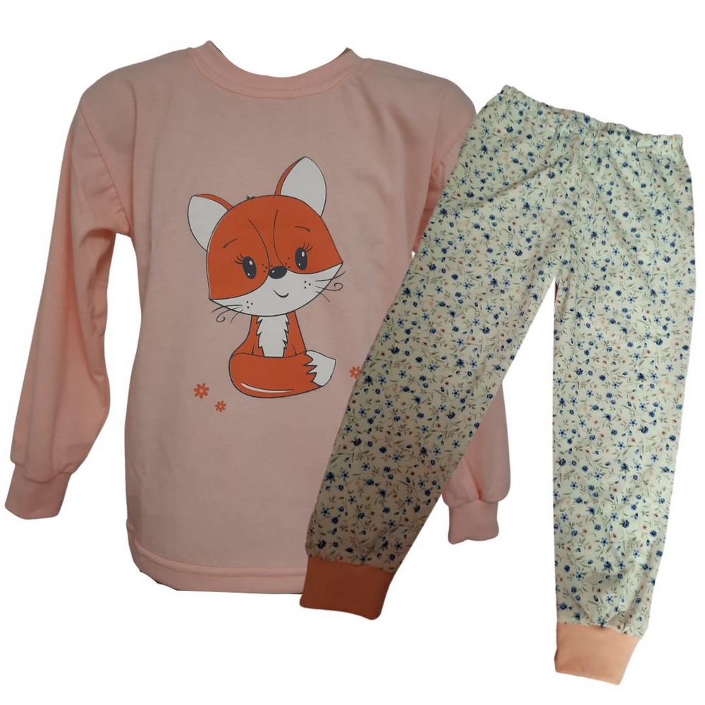 Dívčí pyžamo Betty Mode pastelově oranžové liška