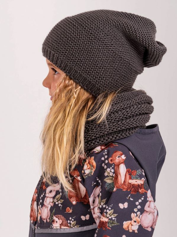 Pletená čepice Unuo šedá dámská