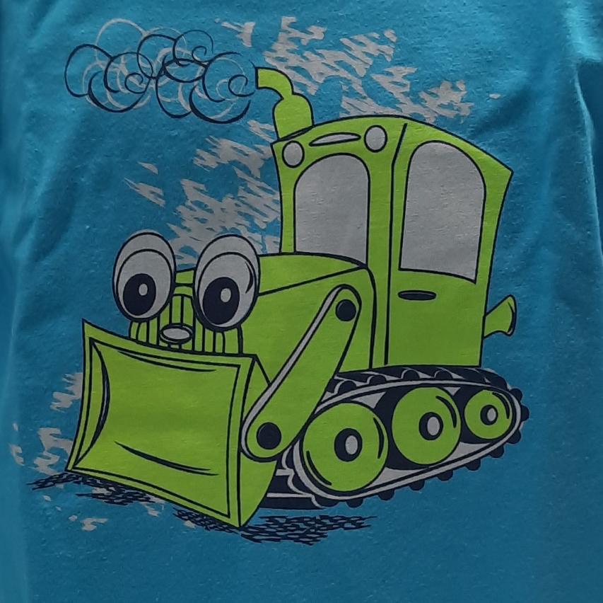 Chlapecké pyžamo Betty Mode tyrkysové bagr (kalhoty vzor)