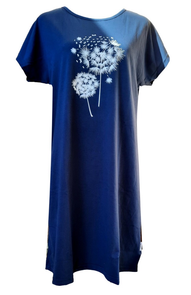 Dámská noční košile Betty mode  tmavě modrá pampelišky