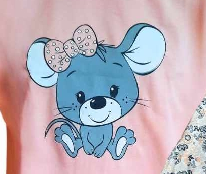 Dívčí pyžamo Betty Mode pastelově oranžové myška