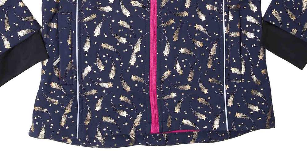 Dívčí softshellová bunda Wolf B2366 tmavě modrá se zlatými kometami 