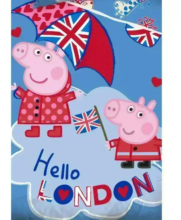 Povlečení Peppa Pig a George v Londýně 140x200/70x90 cm