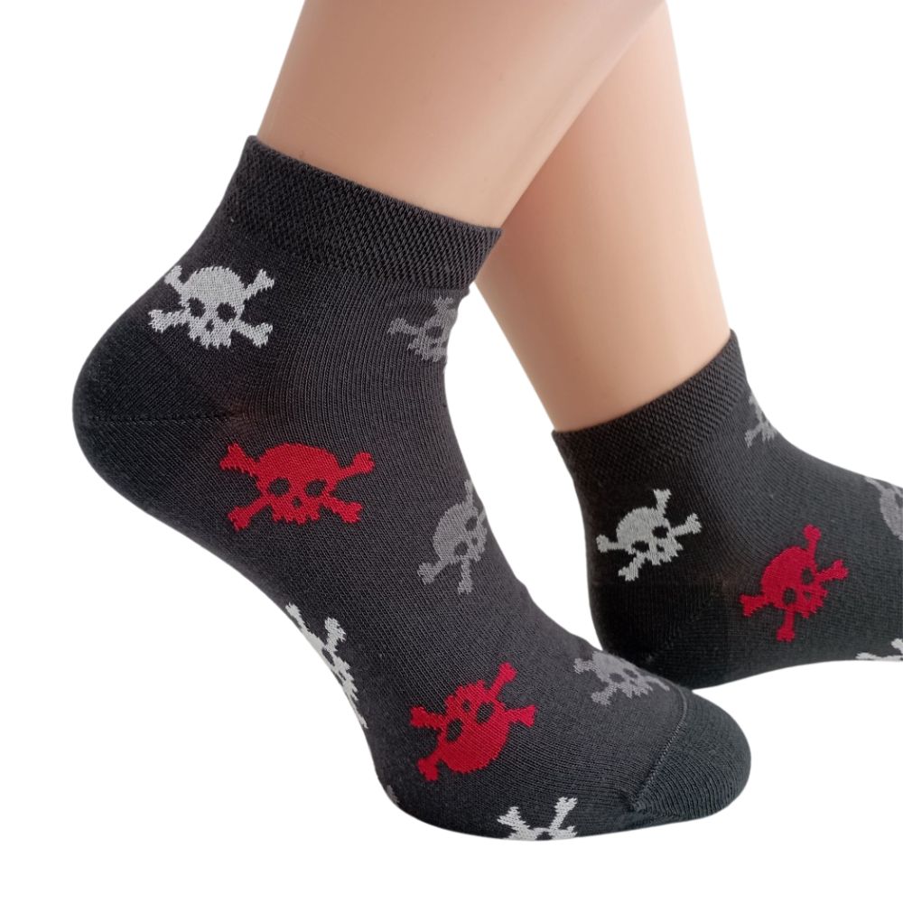 České chlapecké/pánské kotníkové ponožky REBEL tmavě šedé