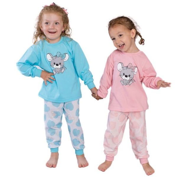 Dívčí pyžamo Betty Mode modré s myškou