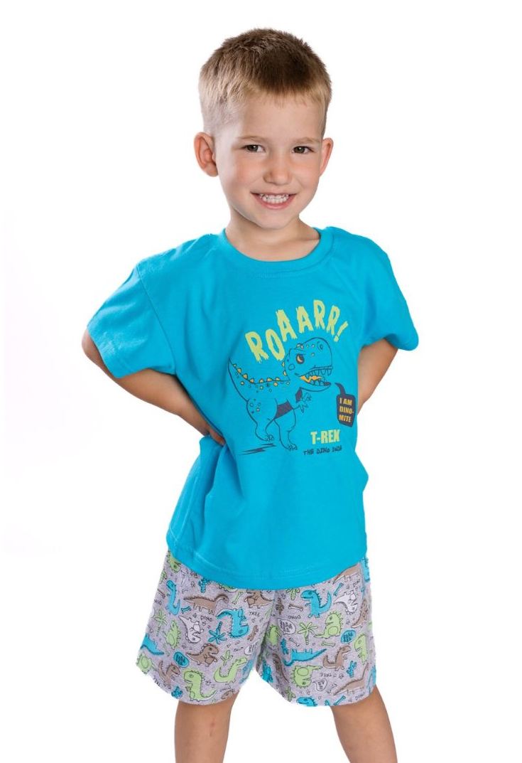 Chlapecké letní pyžamo Betty Mode T-Rex modré