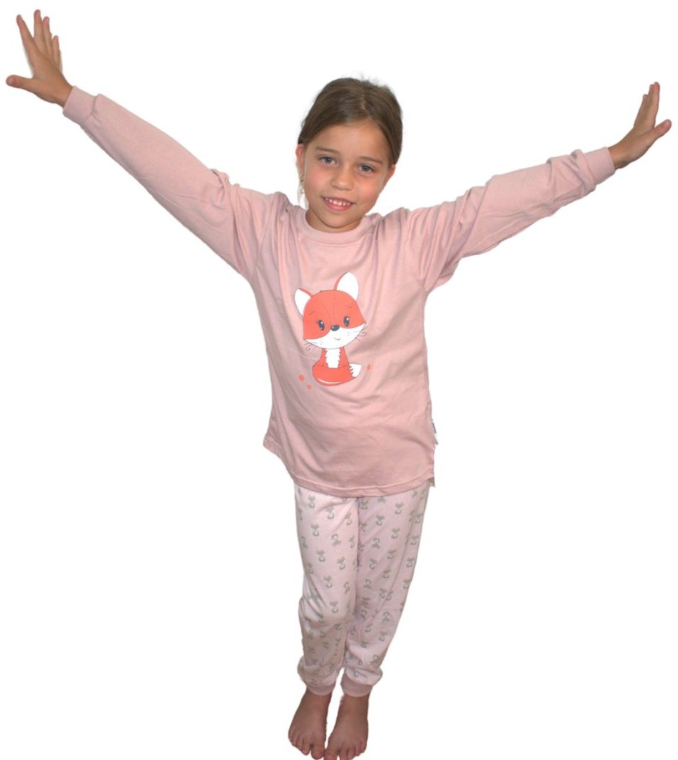 Dívčí pyžamo Betty Mode starorůžové s liškou