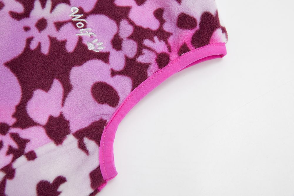 Fleecová dívčí vesta Wolf B2442 růžová květ