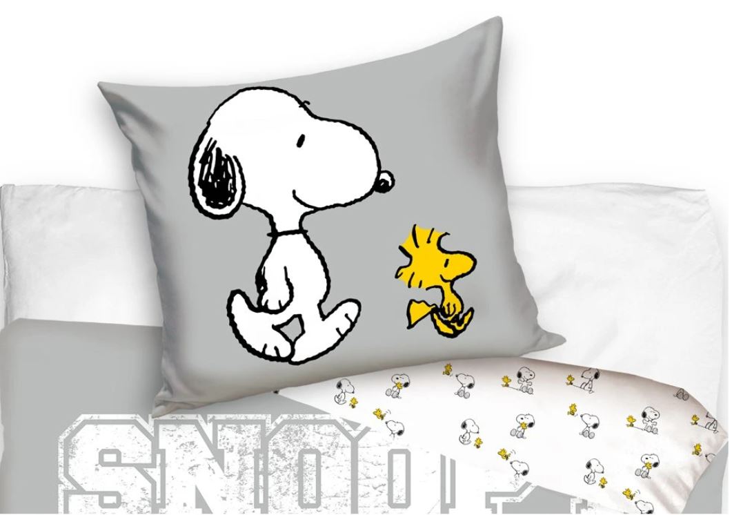 Povlečení na velkou postel Snoopy a Woodstock 140x200/70x90 cm