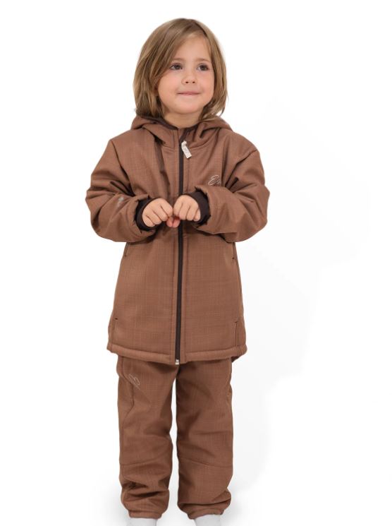 Dívčí zimní softshellové oteplovačky Esito s umělým kožíškem vínové