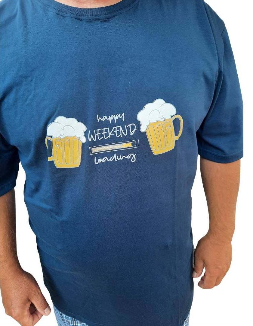 Letní pánské pyžamo Betty mode tmavě modré pivo