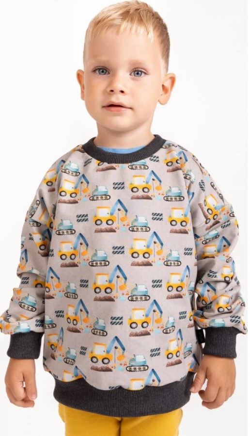 Dětská mikina Unuo šedá bagry