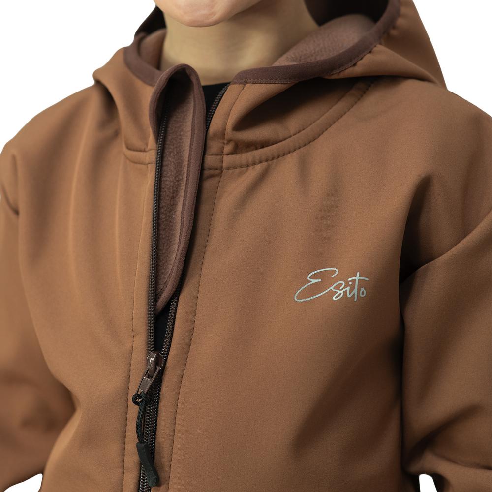 Dětská jarní/podzimní softshellová bunda Esito s fleecem duo hnědá 