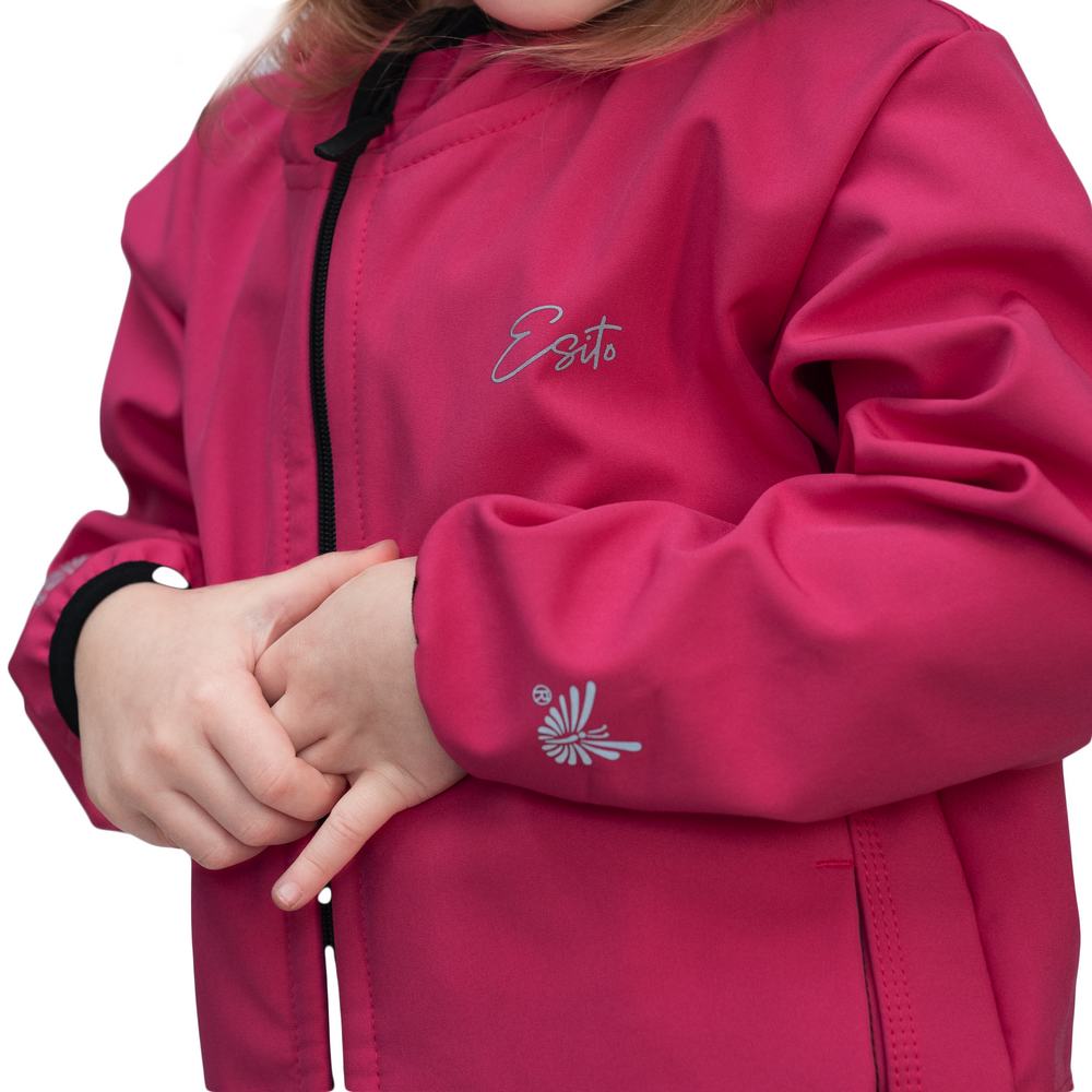 Dívčí jarní/podzimní softshellová bunda Esito s fleecem duo tmavě růžová