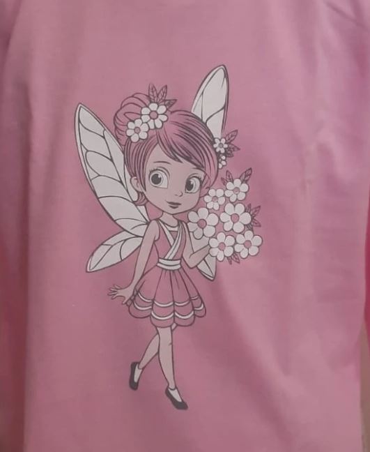 Dívčí pyžamo Betty Mode růžové víla s květinami