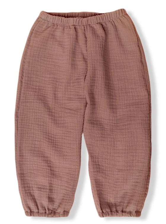 Dětské mušelínové kalhoty Esito Luca hnědé