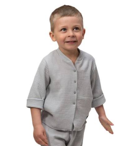 Dětská mušelínová košile Esito Luca šedá