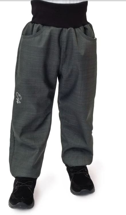 Dětské zimní softshellové kalhoty Esito s umělým kožíškem šedé