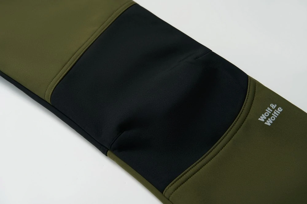 Chlapecké softshellové kalhoty Wolf & Wolfie s fleecem  B2595B khaki