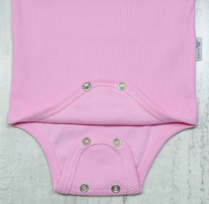 Dětské rostoucí body Esito žebrované tmavě růžové