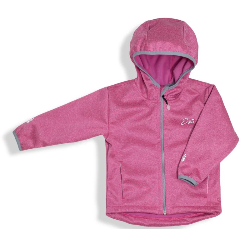 Dívčí jarní/podzimní softshellová bunda Esito s fleecem vel. 74-86 růžový melír