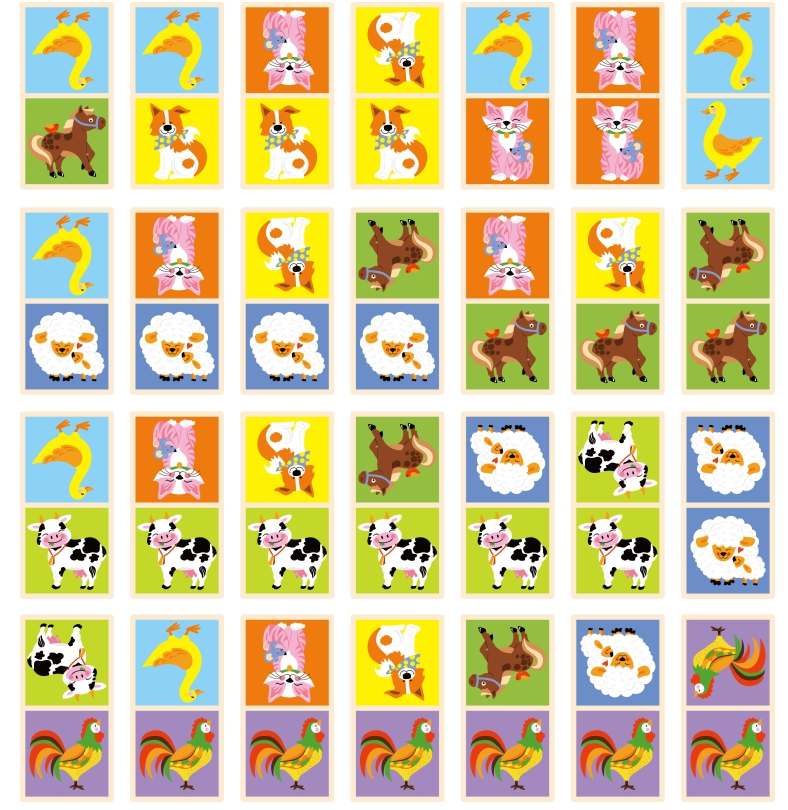 Dřevěné domino - domácí zvířata