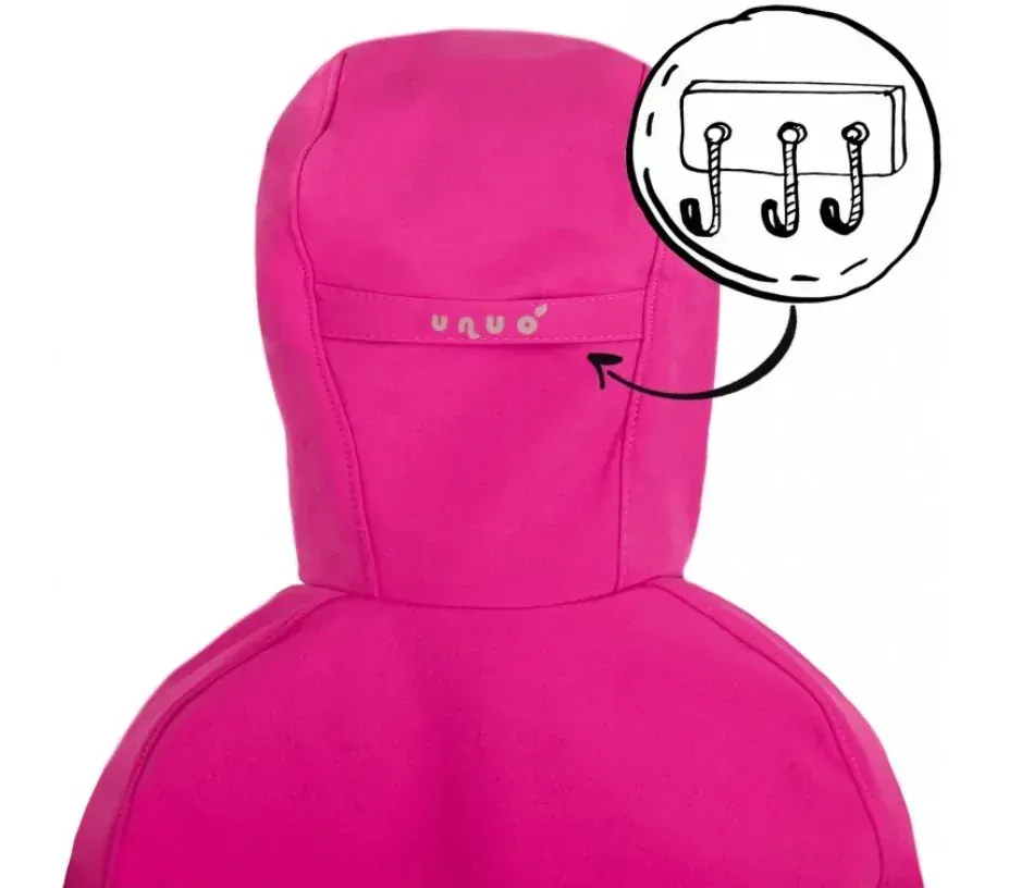 Dívčí softshellová bunda Unuo s fleecem - květinky tmavě růžová