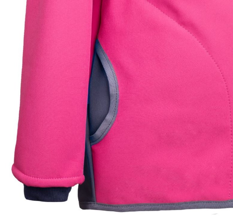 Dívčí softshellová bunda s fleecem Unuo Evžen tmavě růžová