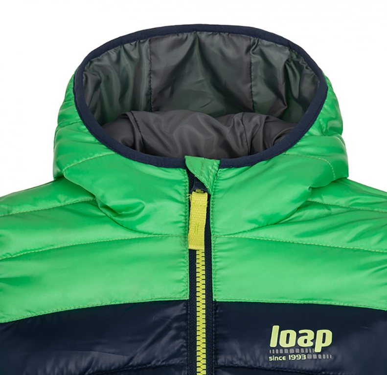 Chlapecká zimní bunda Loap Inbelo vel. 110/116 tmavě modrá se zelenou