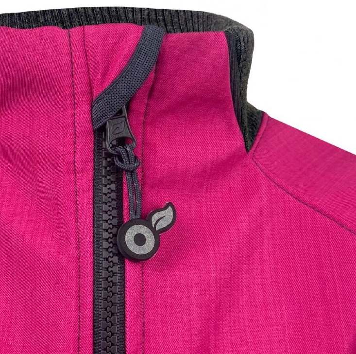 Dívčí softshellová vesta bez fleecu s bambusovým úpletem šedá s růžovou