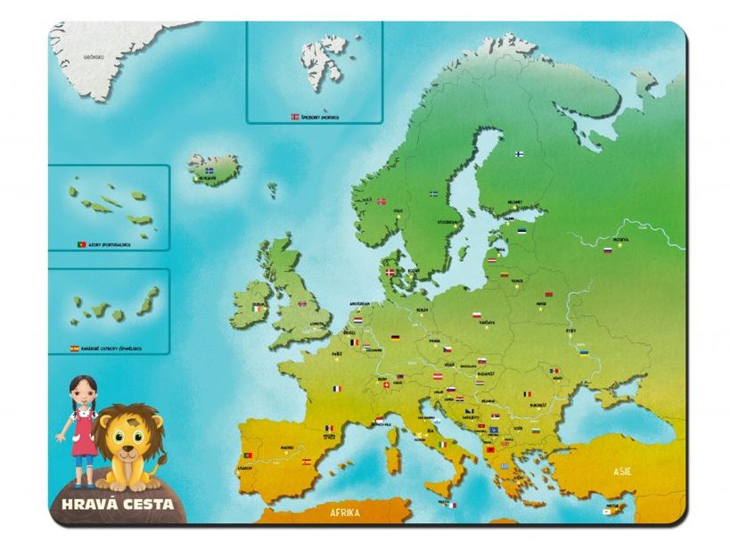 Magnetická mapa Evropy pro děti 44 x 56 cm
