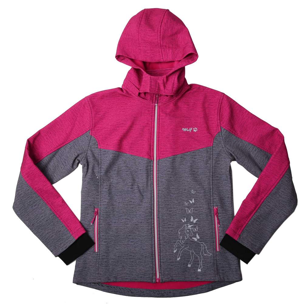Dívčí softshellová bunda Wolf B2267 šedá s růžovou