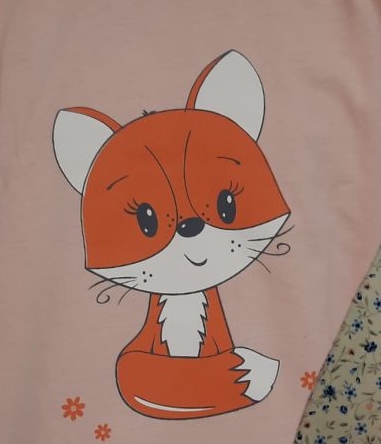 Dívčí pyžamo Betty Mode pastelově oranžové liška