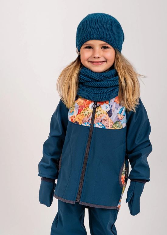 Pletená čepice Unuo petrolejová dětská