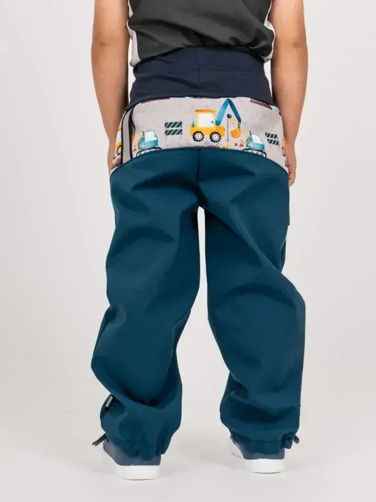 Chlapecké softshellové kalhoty Unuo Basic s fleecem bagry