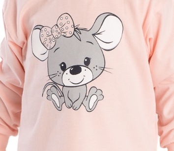 Dívčí pyžamo Betty Mode pastelově oranžové myška