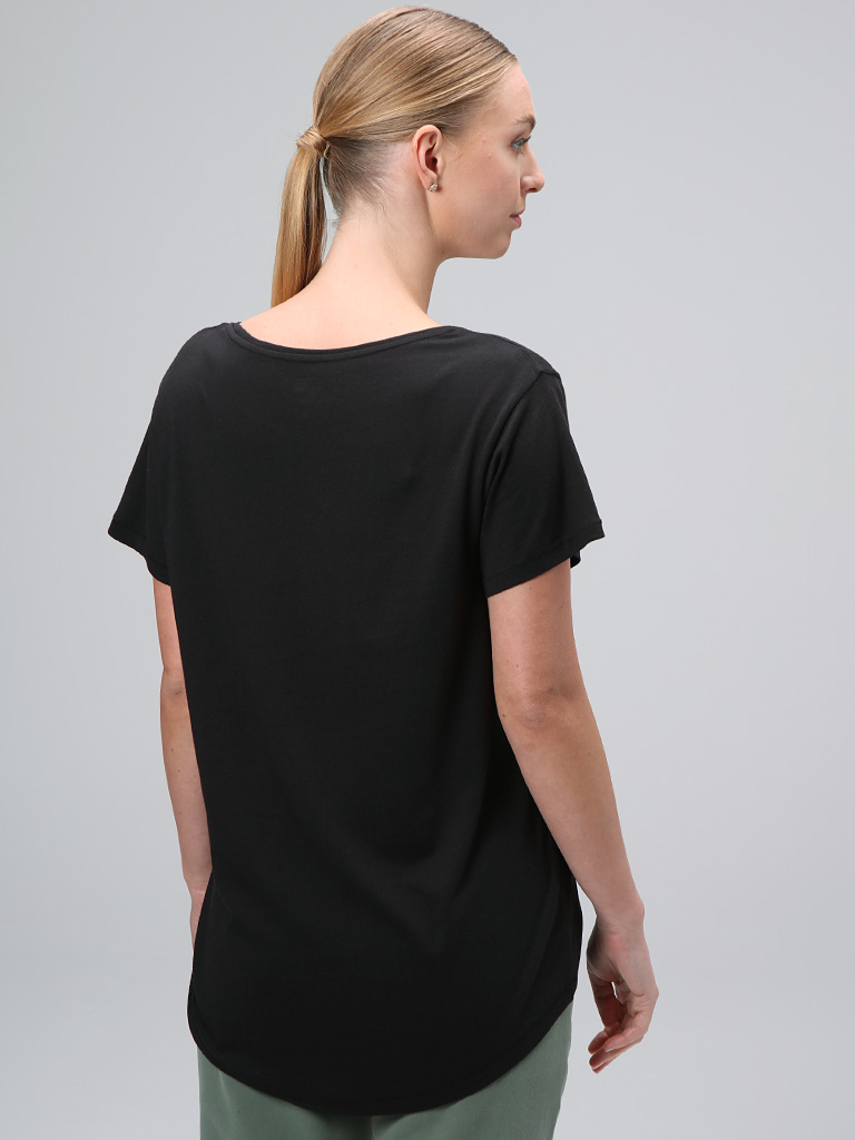 Dámské tričko Loap Asika s peříčky černé