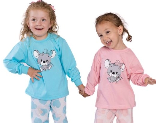 Dívčí pyžamo Betty Mode modré s myškou
