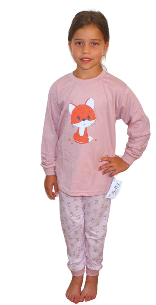 Dívčí pyžamo Betty Mode starorůžové s liškou
