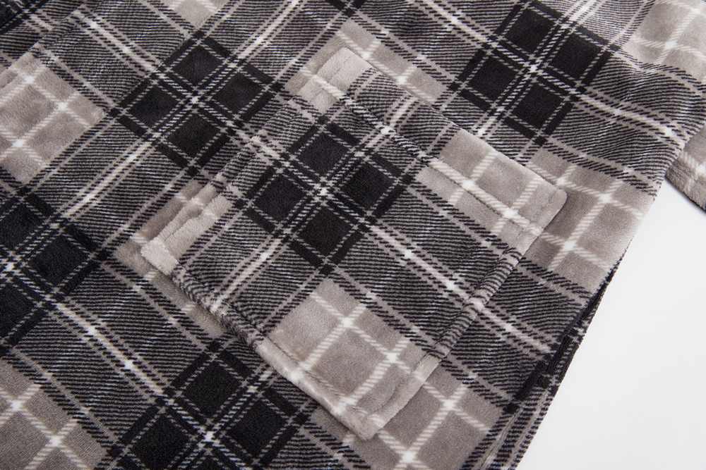 Pánský župan Wolf Z2496 šedý káro