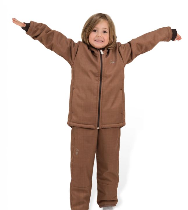 Dívčí zimní softshellové oteplovačky Esito s umělým kožíškem vínové