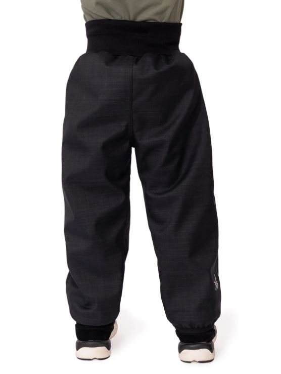 Dětské zimní softshellové kalhoty Esito s umělým kožíškem černé