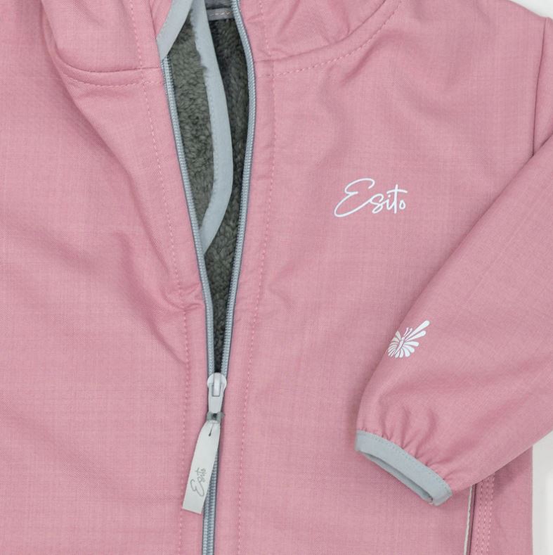 Dívčí zimní softshellová bunda Esito s kožíškem růžová