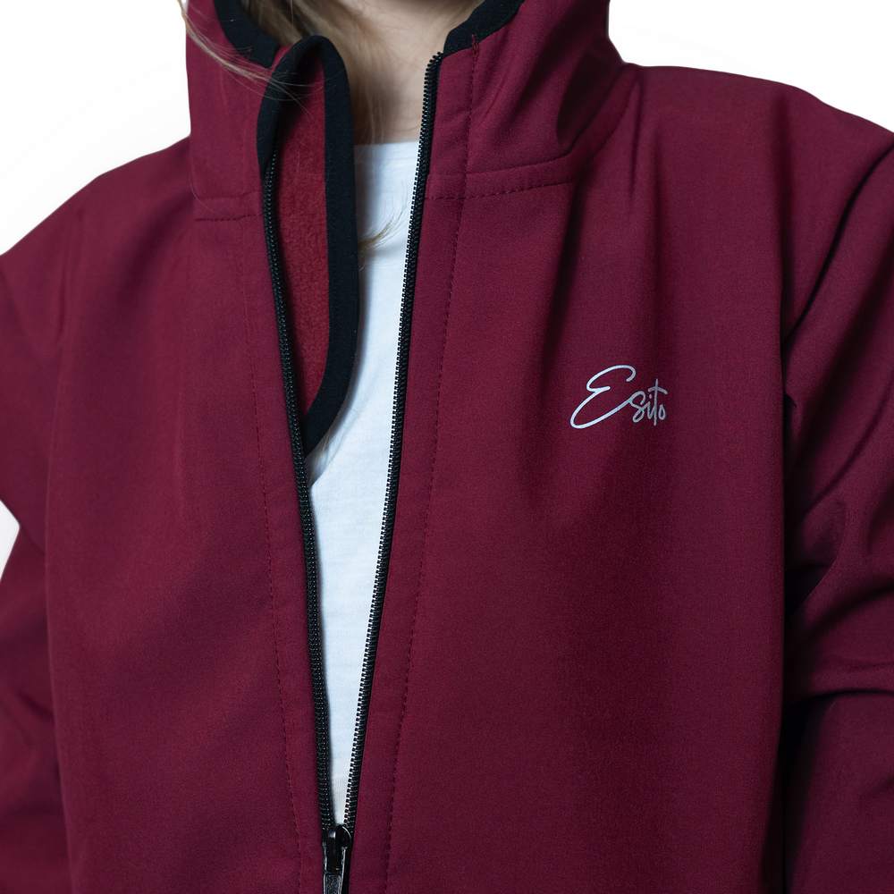 Dívčí jarní/podzimní softshellová bunda Esito s fleecem duo vínová